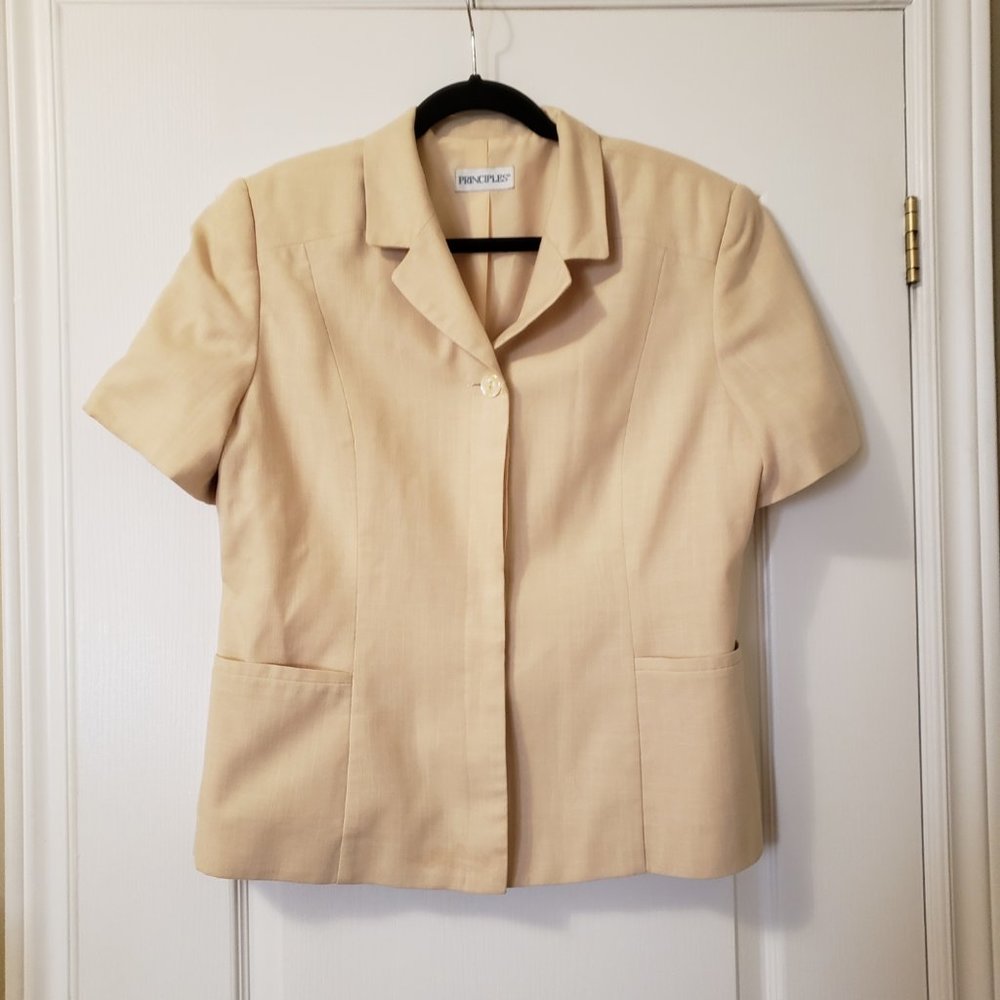 Women's Vintage Principles T-Shirt with Shoulder Pads Size 16, Made in Canada